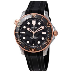 Pre-owned Omega Seamaster Automatic Steel & 18kt Sedna Gold Black Dial Men's Watch 210.22.42.20.01.002